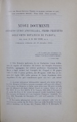 Nuovi documenti intorno a Luigi Anguillara, primo Prefetto dell'orto botanico di Padova del Prof. G. B. De Toni, M. E.