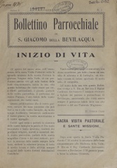 Bollettino parrocchiale di S. Giacomo della Bevilacqua