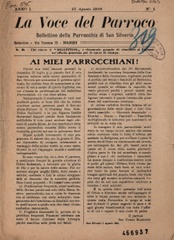 La Voce del parroco : bollettino della Parrocchia di San Silverio