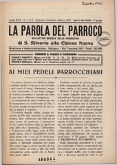 La Voce del parroco : bollettino della Parrocchia di San Silverio