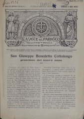 La voce del parroco : bollettino mensile della Parrocchia dei Ss. Vitale ed Agricola