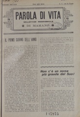 Parola di vita : bollettino parrocchiale di Marano