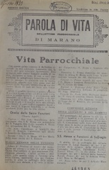Parola di vita : bollettino parrocchiale di Marano