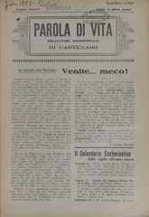 Parola di vita : bollettino parrocchiale di Castenaso