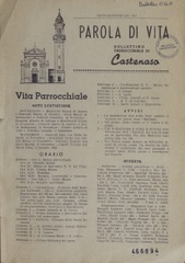 Parola di vita : bollettino parrocchiale di Castenaso