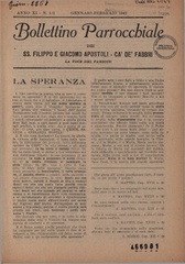 Bollettino parrocchiale dei SS. Filippo e Giacomo Apostoli, Ca' de' Fabbri : la voce del parroco