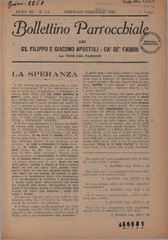 Bollettino parrocchiale dei SS. Filippo e Giacomo Apostoli, Ca' de' Fabbri : la voce del parroco