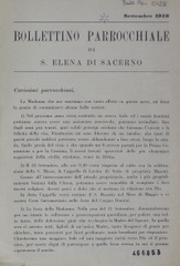Bollettino parrocchiale di S. Elena di Sacerno