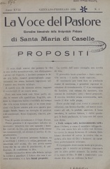 La Voce del pastore : giornalino bimestrale della Arcipretale plebana di Santa Maria di Caselle