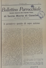 Bollettino parrocchiale : giornalino bimestrale della Arcipretale plebana di Santa Maria di Caselle : la Voce del pastore