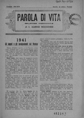 Parola di vita: Bollettino parrocchiale di S. Marino Bolognese