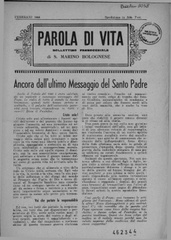 Parola di vita: Bollettino parrocchiale di S. Marino Bolognese