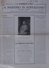 La Parrocchia di S. Martino in Soverzano detto dei Manzoli a ricordo della Sacra Visita pastorale, 18 novembre 1934