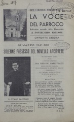 La Voce del parroco : bollettino mensile della Parrocchia di Pontecchio Bolognese