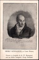 Museo Romagnosi in Carate Brianza - Ritratto in litografia di G. D. Romagnosi con sua dedica autografa a Luigi Azimonti