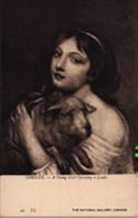 GREUZE - A Young Girl Carrying a Lamb. 47 I L . THE NATIONAL GALLERY, LONDON