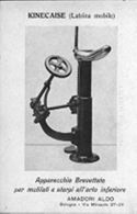 Kinecaise (Latrina mobile), apparecchio brevettato per mutilati e storpi all'arto inferiore: Amadori Aldo, Bologna