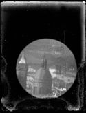 Ripresa fotografica con il cannocchiale del centro storico di Bologna: particolare della cupola della basilica dei Santi Bartolomeo e Gaetano