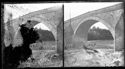 Il ponte di Schiavonia sul fiume Montone con le donne che fanno il bucato e gli uomini che pescano: Forlì