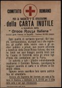 COMITATO ROMANO PER LA RACCOLTA E LA UTILIZZAZIONE della CARTA INUTILE a beneficio della "Croce Rossa Italiana"