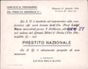 La S. V. e' invitata ad intervenire alla conferenza che sara' tenuta dall'On. Prof. Luigi Rava mercoledi' pross. 2 Febbraio, alle ore 17 nel salone del Grand Hotel d'Italia (Via Pietrafitta 5) - sul PRESTITO NAZIONALE La S. V. e' vivamente pregata di non mancare. IL PRESIDENTE LUIGI SILVAGNI