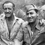 Alberto Sordi con David Niven sul set del film «I due nemici». Latina, 9.7.1961