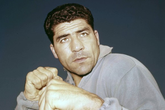 Francesco Cavicchi pugile bolognese campione europeo di pesi massimi. Roma, 21 gennaio 1956