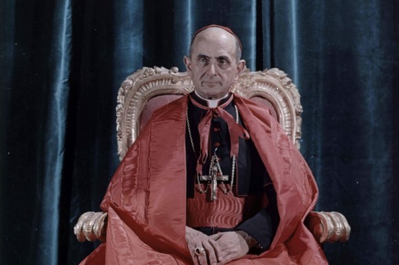 Cardinale Giovanni Battista Montini, eletto papa al sesto ballottaggio del conclave il 21 giugno 1963 con il nome di Paolo VI.