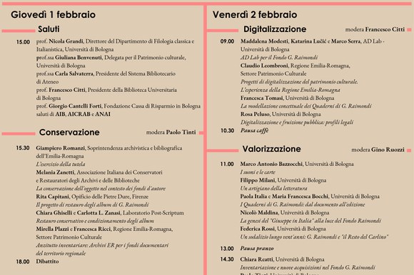 GIUSEPPE RAIMONDI E LE CARTE RISCOPERTE. Restauri, digitalizzazione, valorizzazione