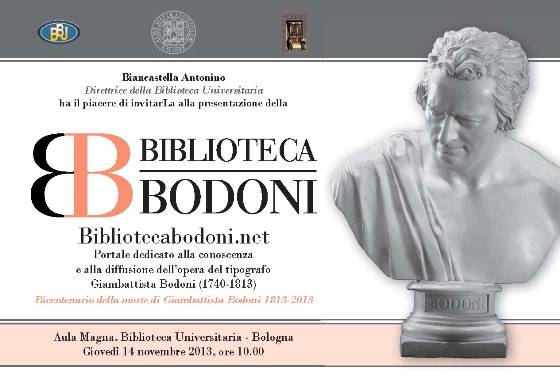 Presentazione della Biblioteca Bodoni: locandina