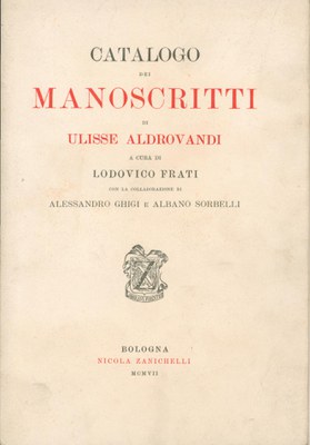 Catalogo dei manoscritti di Ulisse Aldrovandi
