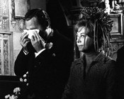 Alberto Sordi e Giulietta Masina durante le riprese del film «Scusi, lei è favorevole o contrario?». Roma, 7.10.1966