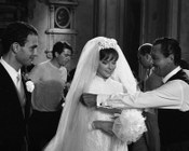 Alberto Sordi e Laura Antonelli durante le riprese del film «Scusi, lei è favorevole o contrario?». Roma, 7.10.1966