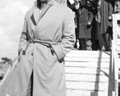 Alberto Sordi durante le riprese del film «Il boom». Roma, 21.3.1963