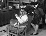 Alberto Sordi durante le riprese del film «Mafioso». Roma, 9.6.1962