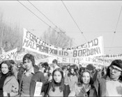 Sciopero degli studenti delle scuole secondarie di secondo grado. Roma, 24.1.1974