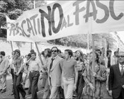 Sciopero generale con corteo e comizio a piazza San Giovanni in seguito alla strage di piazza della Loggia a Brescia del 28 maggio. Roma, 29.5.1974