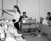 Assistenti di redazione a l'Unità. Roma, gennaio 1957