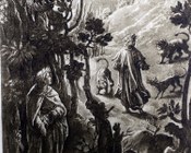 Virgilio appare a Dante insidiato dalle fiere. Jan van der Straet detto Giovanni Stradano (1523?-1605)