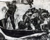Caronte e le anime prave. Michelangelo (1475-1564). Particolare del Giudizio Universale, Cappella Sistina, Palazzo Vaticano