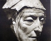 Dante giovane, terracotta attribuita da alcuni e per tradizione a Pietro Lombardi, da altri considerata lavoro della metà del XIX secolo. Proprietà Sig.na Adelaide Marchi, Firenze.