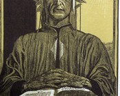 Ritratto di Dante di Adolfo de Carolis. Xilografia a due legni. 1921