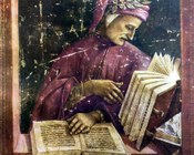 Ritratto di Dante di Luca Signorelli. Affresco nella Cappella della Madonna di San Brizio, nel Duomo di Orvieto. 1500-1504 circa