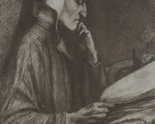 Ritratto di Dante di Vittorio Guaccimanni. Disegno a carboncino. 1921