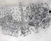 Apparizione di Beatrice (Pur. XXIX). Sandro Botticelli (1447-1510). Berlino, Gabinetto delle stampe