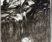 Beatrice solve i dubbi di Dante (Par. IV). Franz von Bayros (1866-1924)