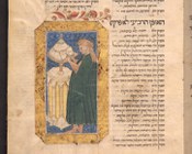 Medicina, Canon medicinae o Canone di Avicenna | c.4r, miniatura raffigurante Avicenna che scrive la sua opera