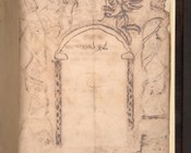 Raccolta di testi della Qabbalah luriana | verso del frontespizio con disegni a inchiostro e note manoscritte