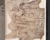 Raccolta di testi della Qabbalah luriana | c. di guardia con disegni a inchiostro e note manoscritte