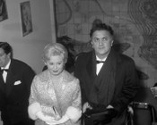 Giulietta Masina e Federico Fellini alla première del film «8 ½» al Cinema Fiamma. Roma, 13.2.1963 